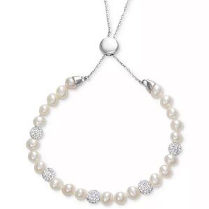 Elegant Silver Pearl Bracelet